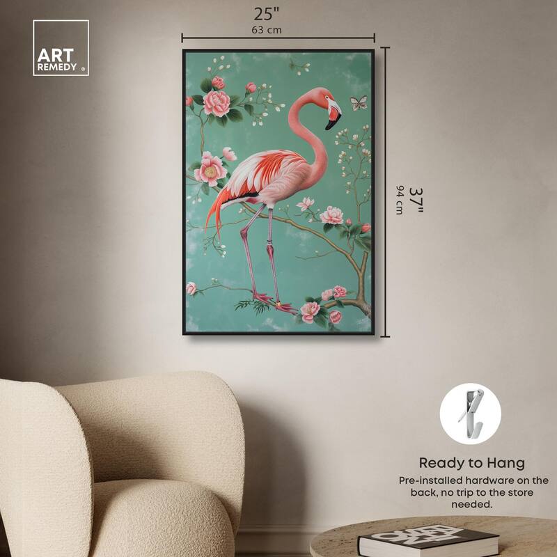 Flamingo's Fable Canvas by Art Remedy