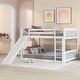 preview thumbnail 4 of 18, Full over Full Bunk Bed with Slide and Ladder in White Color, Easy Assembly