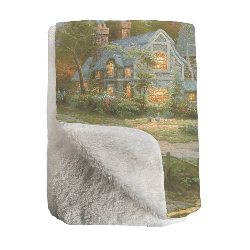 Thomas Kinkade The Wind of the Spirit Sherpa Throw Blanket By Laural Home