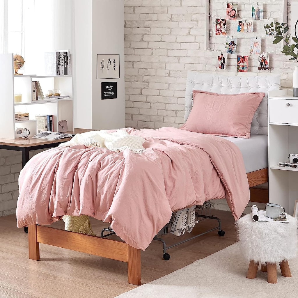 Natural Loft Oversized Comforter Set - Silver Pink