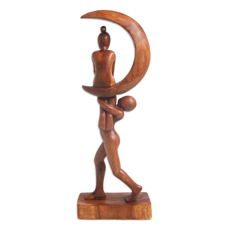 Novica Handmade Fly Me To The Moon Wood Sculpture