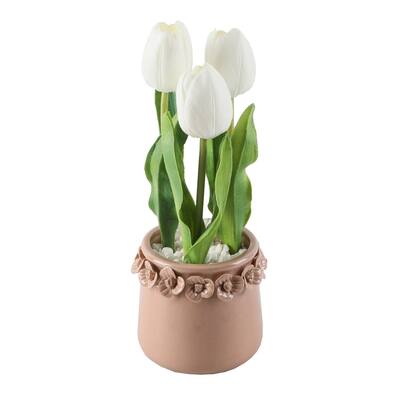 Real-touch Tulips in 4.75" Floral Pot - ONE-SIZE