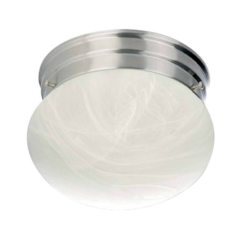 Volume Lighting 2 Light 9" Flush Mount Ceiling Fixture with White