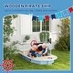 preview thumbnail 3 of 3, Wooden Sandbox with Pirate Ship Design for 3-7 Years, Blue