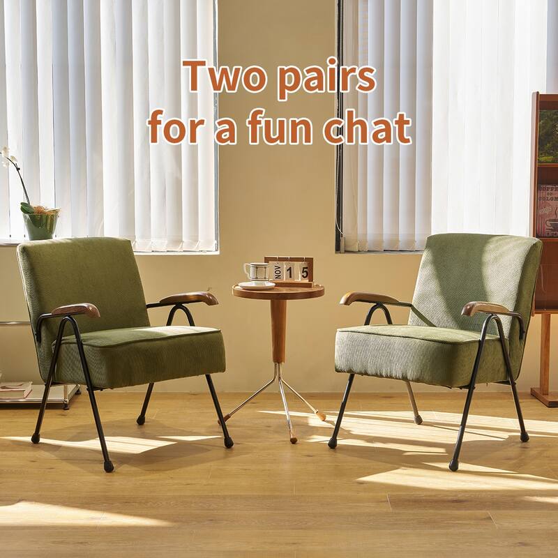 Modern Accent Chair High Back Armchair, Living Room Chairs with Metal Legs