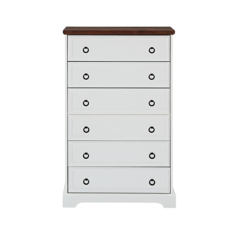 Modern 6 Storage Drawers Dresser Cabinet, Tall Chest of Drawer, Closet