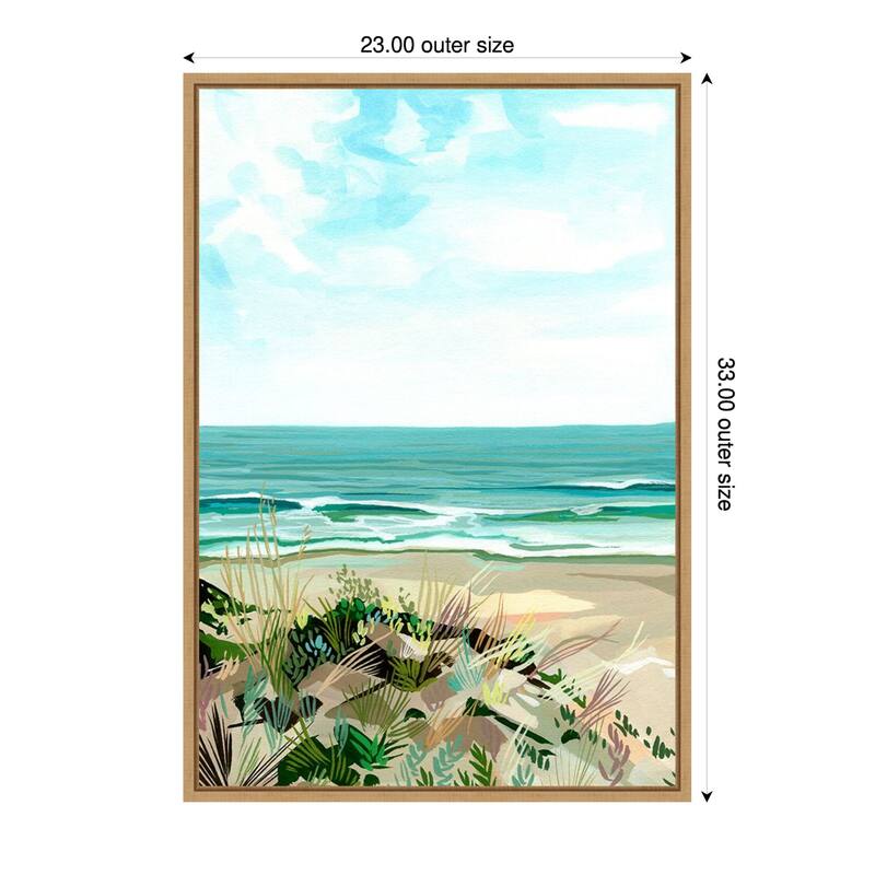 Coastal Grasses by Brook Page Framed Canvas Wall Art Print - 23 x 33 in