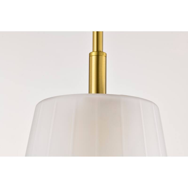 Lune Mini Pendant Vintage Brass Finish Etched White Glass - Vintage Brass
