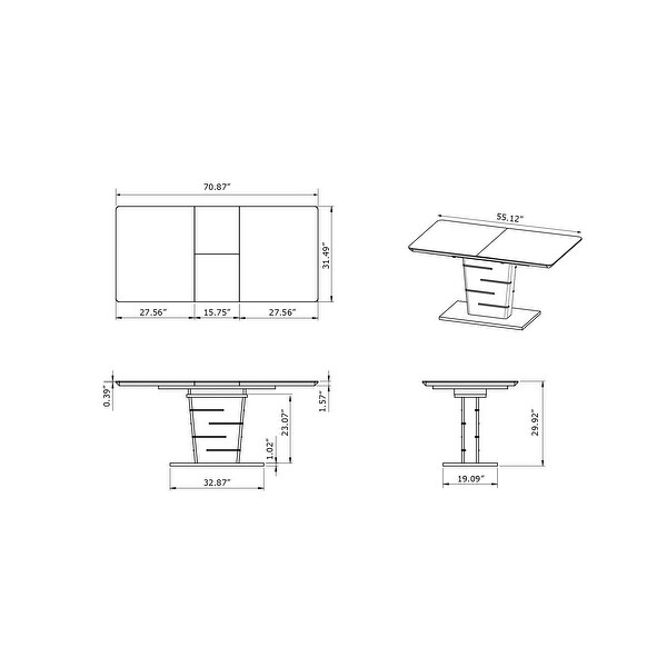 Somette Janice Faux Concrete Extendable Dining Table Bed Bath