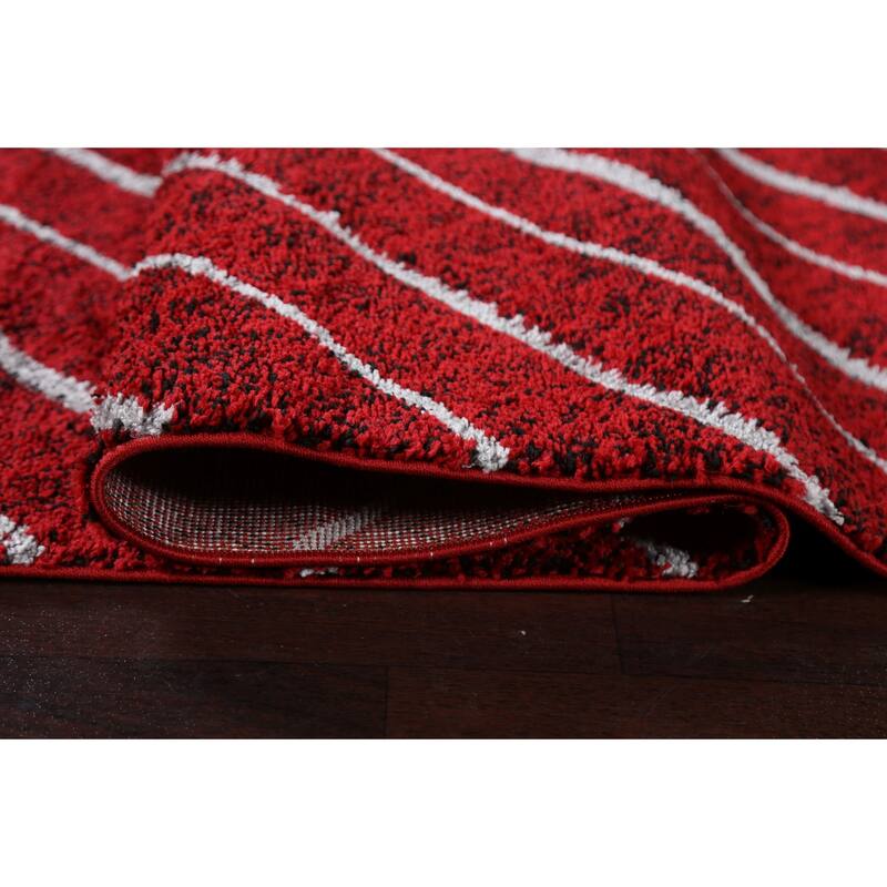 Red Chevron Style Transitional Oriental Turkish Rug Modern Carpet