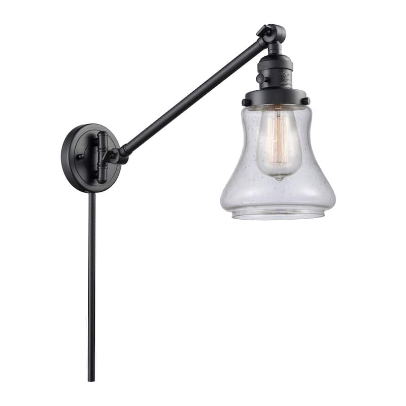 Innovations Lighting Bellmont Single Light 25" Tall Bathroom Sconce - Matte Black / Seedy