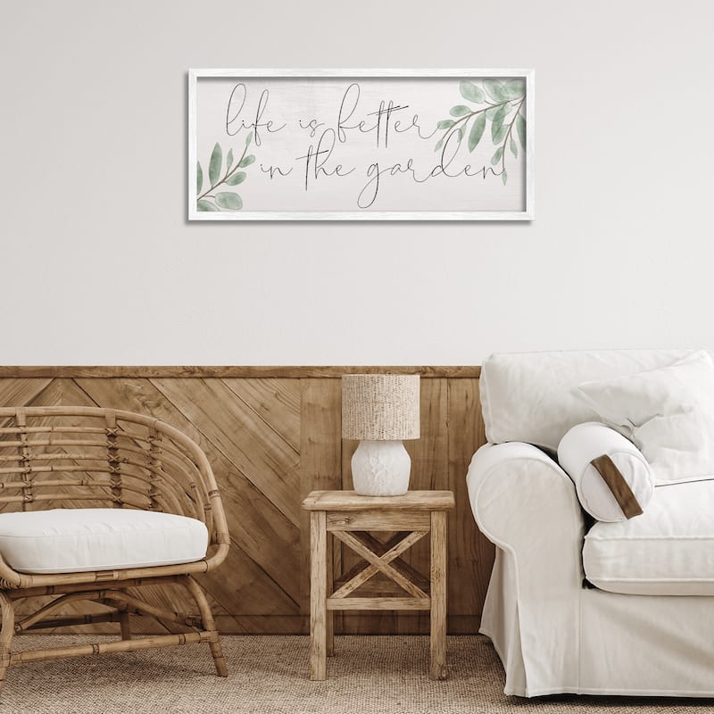 Stupell Life Is Better in Garden Framed Giclee Art Design By Lil' Rue