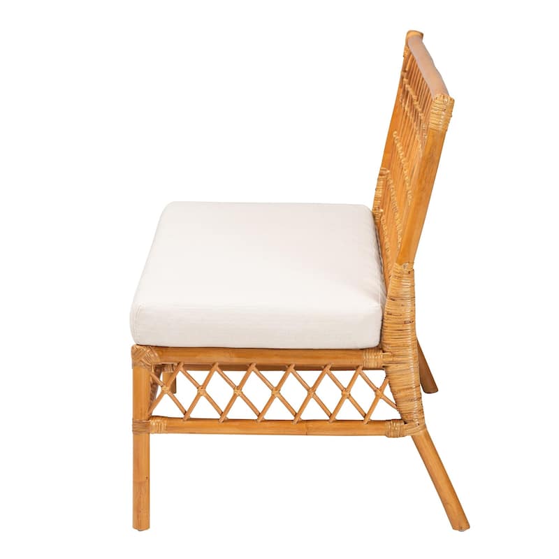 Capella Modern Bohemian Honey Rattan Dining Bench