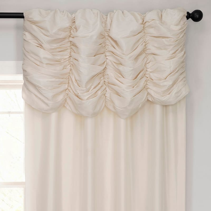 Exclusive Fabric Ruched Textured Faux Dupioni Silk Curtain (1 Panel)
