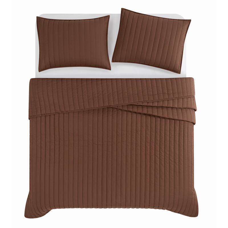 Brooklyn Loom Solid Cotton Percale Quilt Set