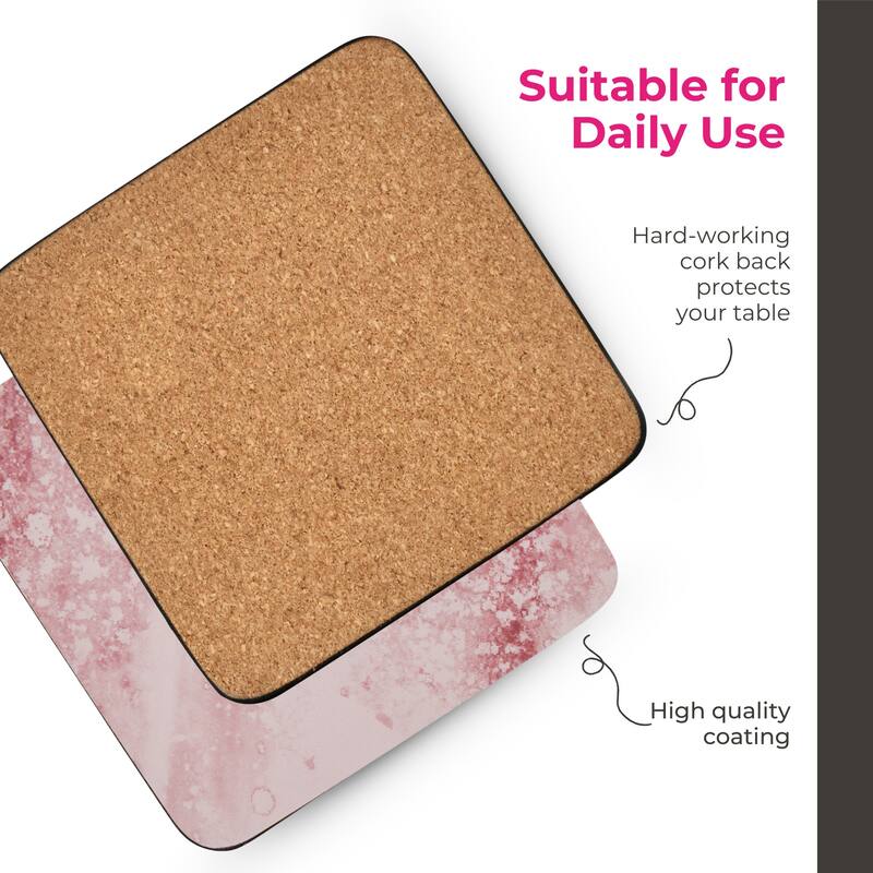 Portmeirion Minerals Rose Quartz Coasters, Set of 6 - Pink