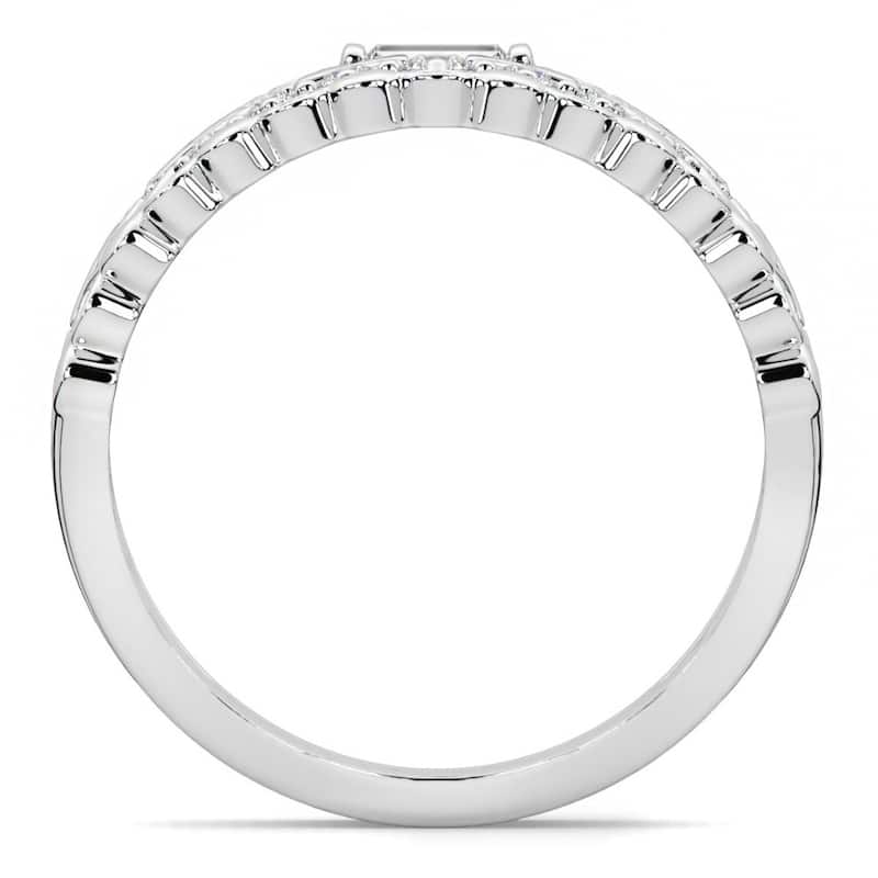 1Ct Stackable Diamond Ring Gold Lab Grown 12mm Wide