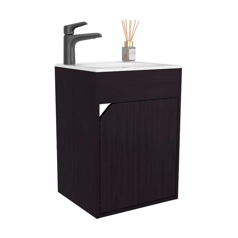 Bathroom Vanity with Clean and minimalist design, 1 Door with durable engineered wood,Easy to assemble