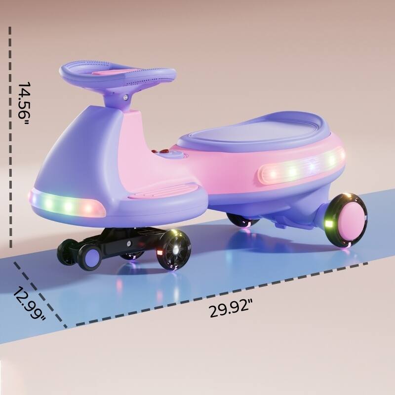 Anmytek Kids Electric Ride On Car 12V Electric Wiggle Car , LED Lights , Music,Anti-Rollover for Boys and Girls