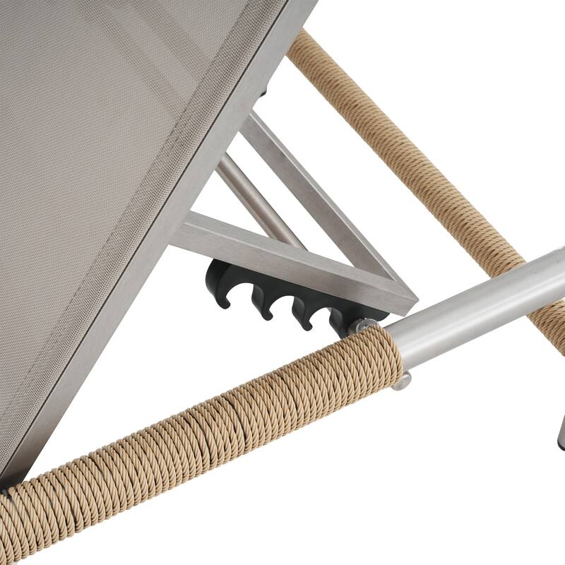 Hargrove Outdoor Patio Aluminum Chaise Lounge, Set Of 2