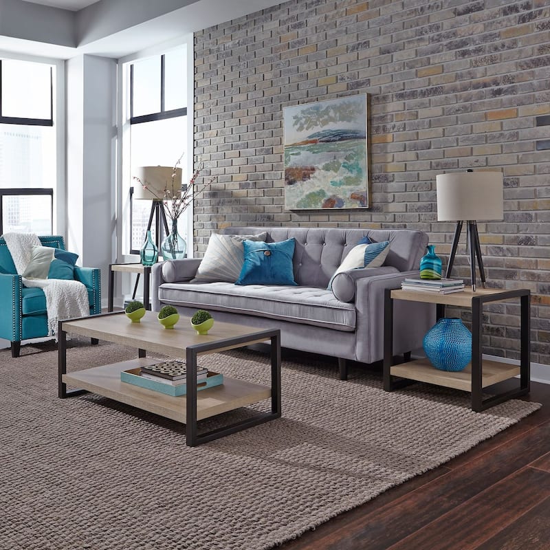 Sun Valley Sandstone 3 Pack with Faux Metal - Wood/Veneer