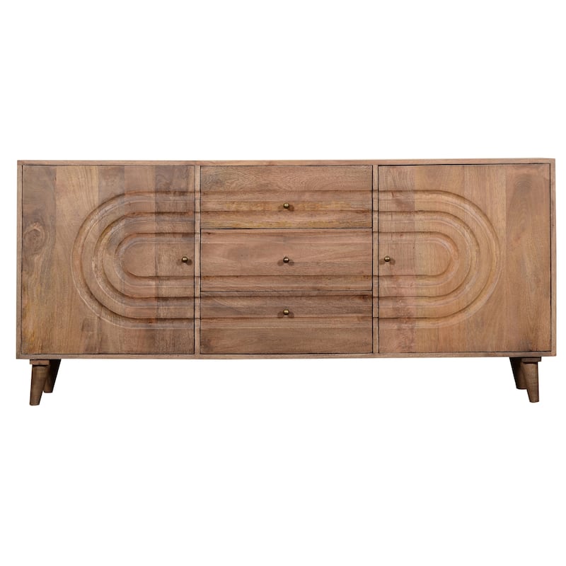 Talladega Two-Door Three-Drawer Sideboard - 70x15x32 - 70x15x32 - Medium Brown