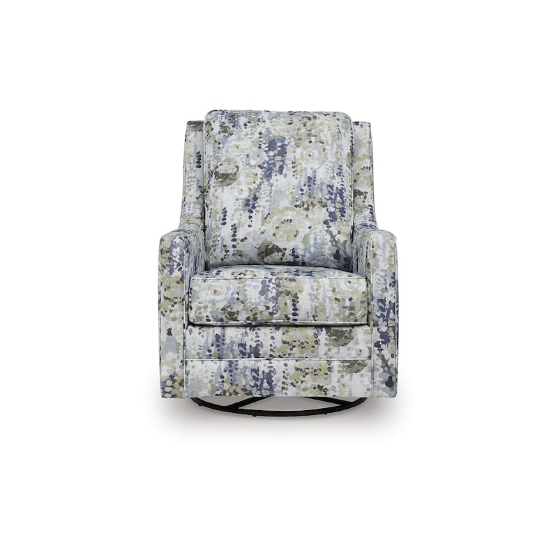 Signature Design by Ashley Dustinford Gray/Green Swivel Glider Accent Chair - 30" W x 39" D x 41" H
