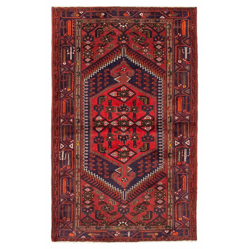 ECARPETGALLERY Hand-knotted Andelz Red Wool Rug - 4'1 x 6'8 - Red - 4'1 x 6'8