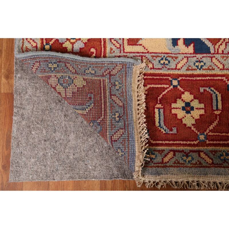 Blue & Orange Heriz Serapi Indian Area Rug Handmade Wool Carpet - 9'0" x 11'9"