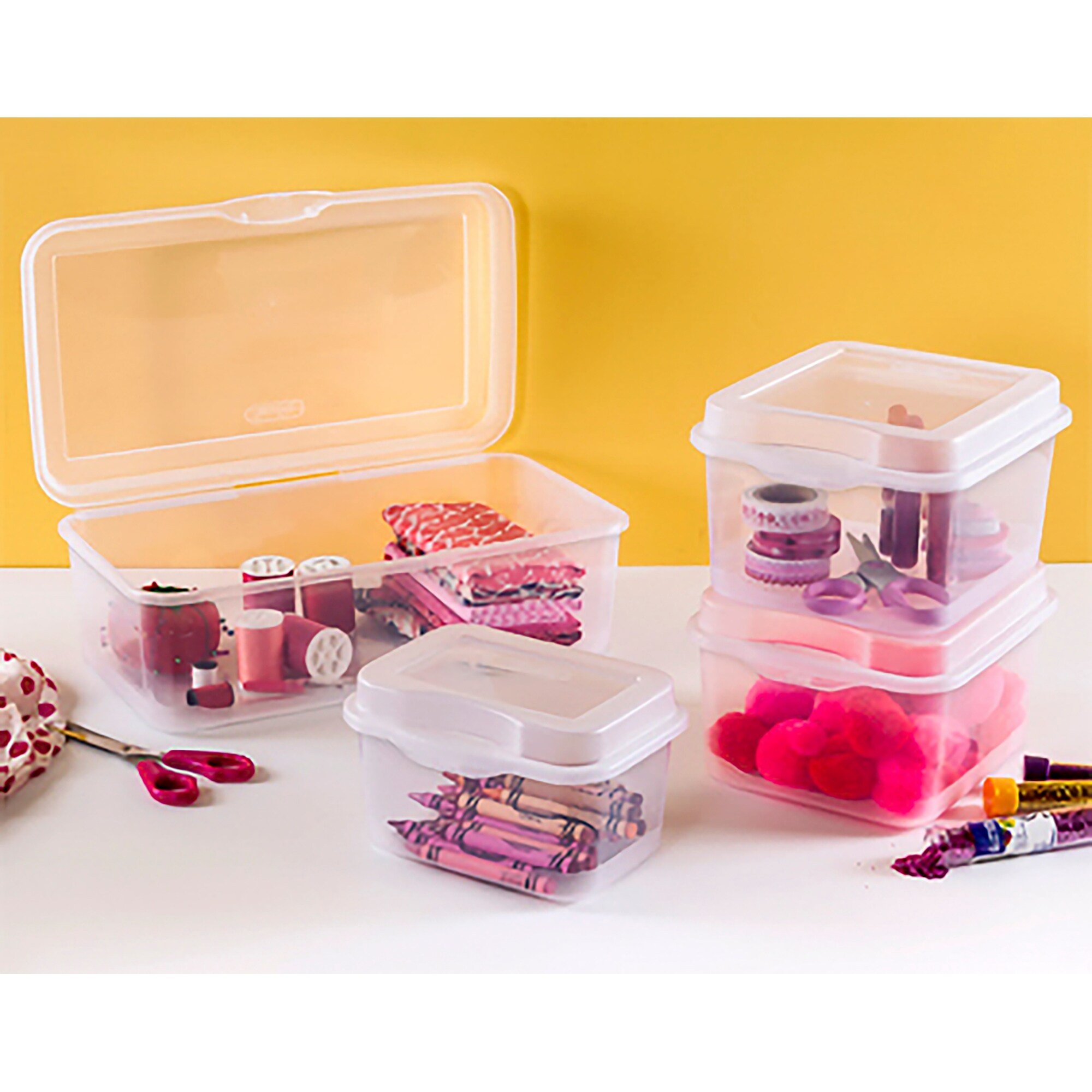 Sterilite Clear Plastic Flip Top Latching Storage Box Container w