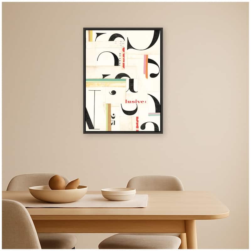 Kate and Laurel Typography White FC by Felicia Dadak Framed Canvas Wall Art Print