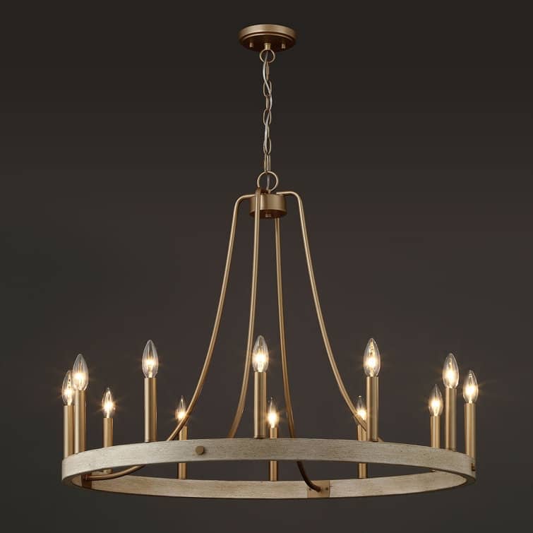 Acroma 12-light Farmhouse Modern Wagon Wheel Chandelier - N/A