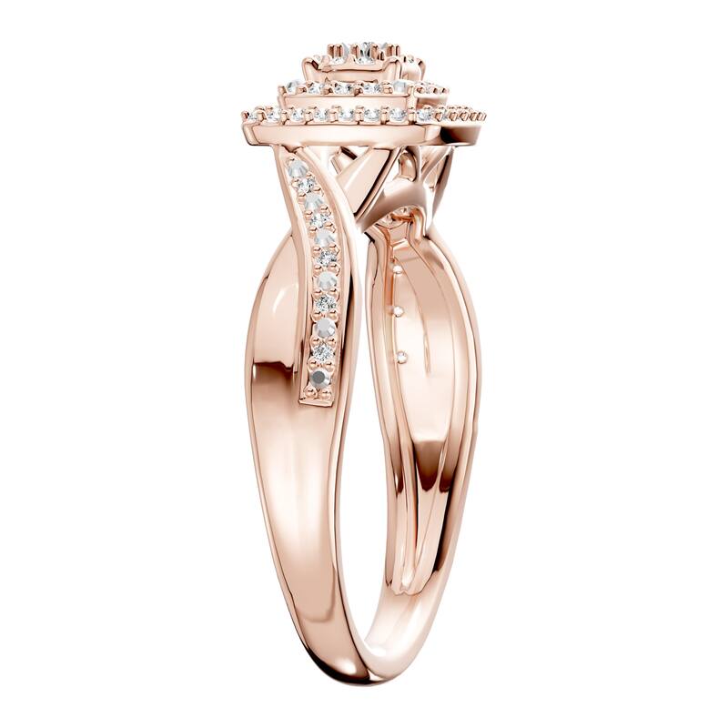 AEON Stellar Crown Cushion 0.25ct Lab Grown Diamond Cluster Double Halo Ring