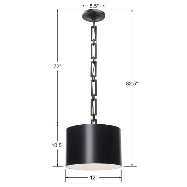 Brian Patrick Flynn for Crystorama Alston 1 Light Matte Black Mini Chandelier - 12'' W x 10'' H