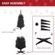 HOMCOM 7' Hinged Noble Fir Unlit Slim Christmas Tree with Stand - N/A