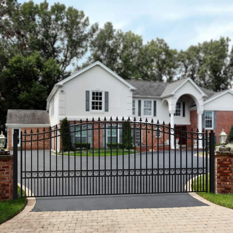 ALEKO Steel Single Swing 18 ft Driveway Gate London Style Black