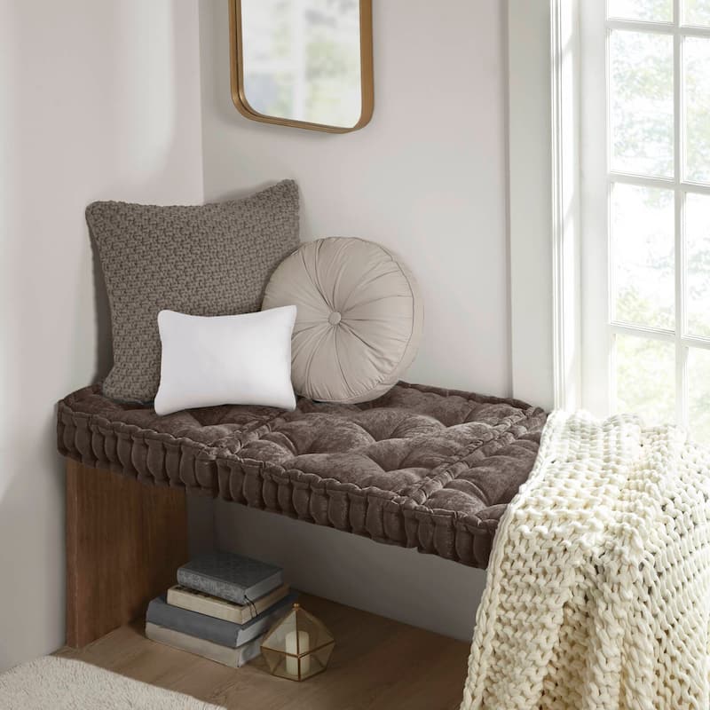 Intelligent Designs Azza Poly Chenille Square Floor Pillow Cushion