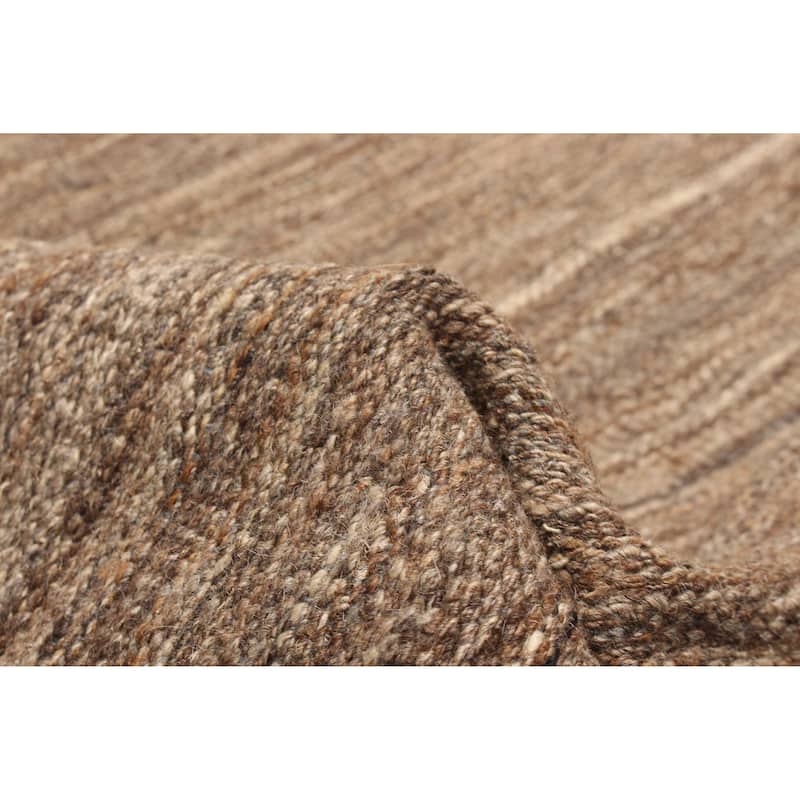 ECARPETGALLERY Flat-Weave Ankara Brown Wool Kilim - 4'5 x 16'2