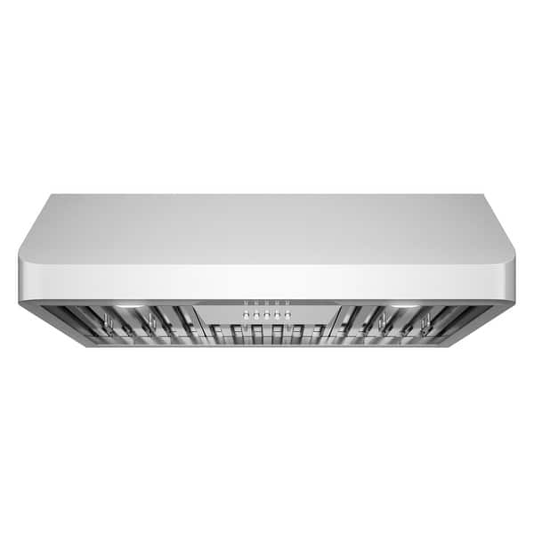 slide 2 of 11, Cosmo 30 in. Ducted Under Cabinet Range Hood in Stainless Steel with Push Button Controls, LED Lighting and Permanent Filters