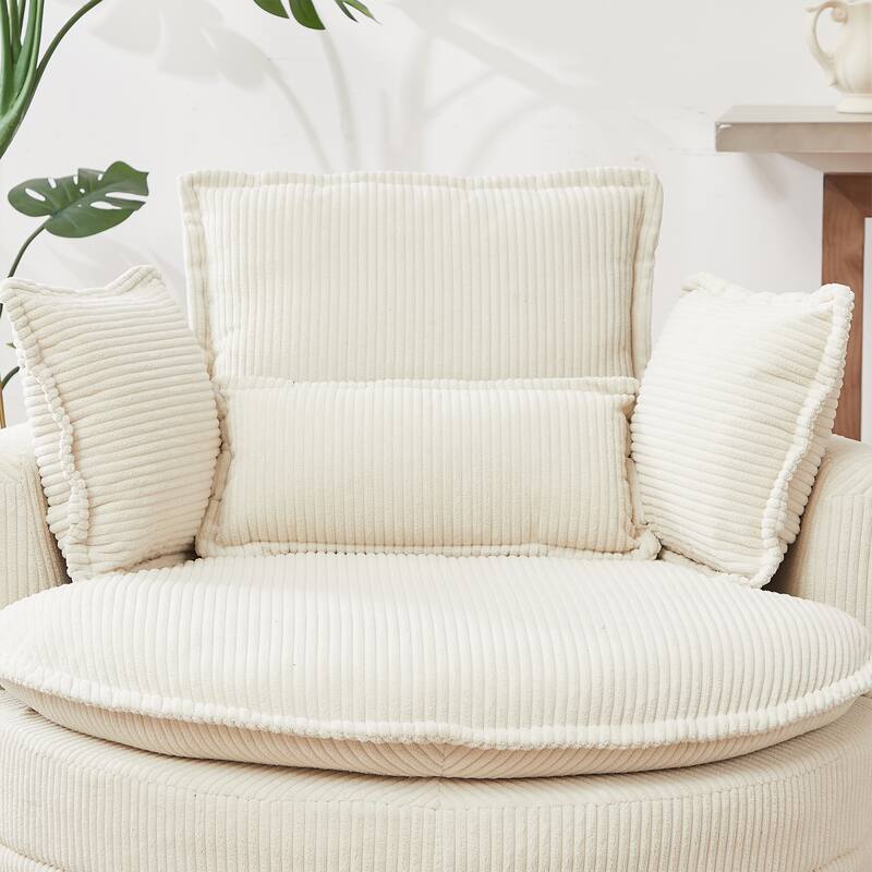 52" Cuddle Sofa Chair with Ottoman for Comfort