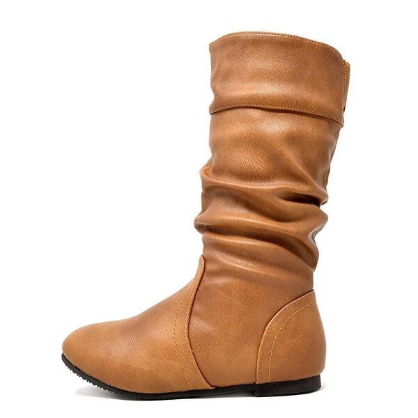 DREAM PAIRS Girls Faux Suede Knee High Boots