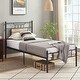 preview thumbnail 3 of 19, VECELO Industrial Kids Bed Frame with Wood Headboard,Twin Size Bed Set of 2