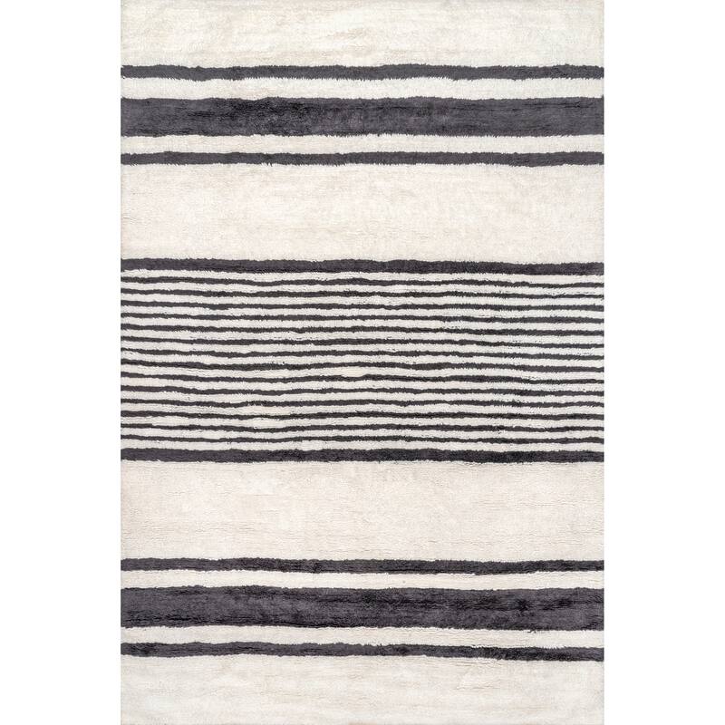 Striped Wool Machine Washable Area Rug