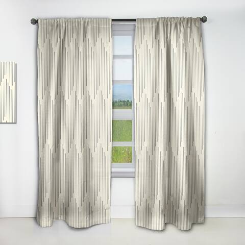 Designart 'Zigzag Minimal Striped Design' Scandinavian Curtain Single Panel