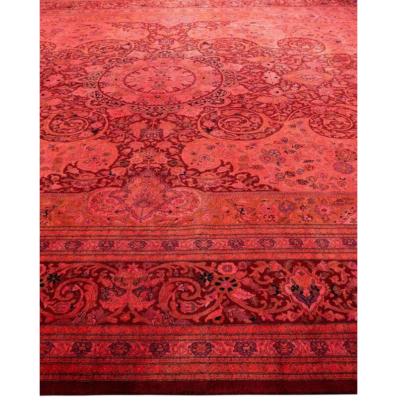 Overdyed, One-of-a-Kind Hand-Knotted Area Rug - Pink - 11' 10" x 18' 4"