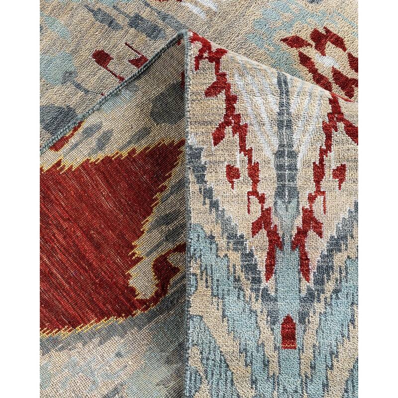 Ikat One-of-a-Kind Hand-Knotted Area Rug - Sand, 9' 1" x 12' 1" - 9' 1" x 12' 1"