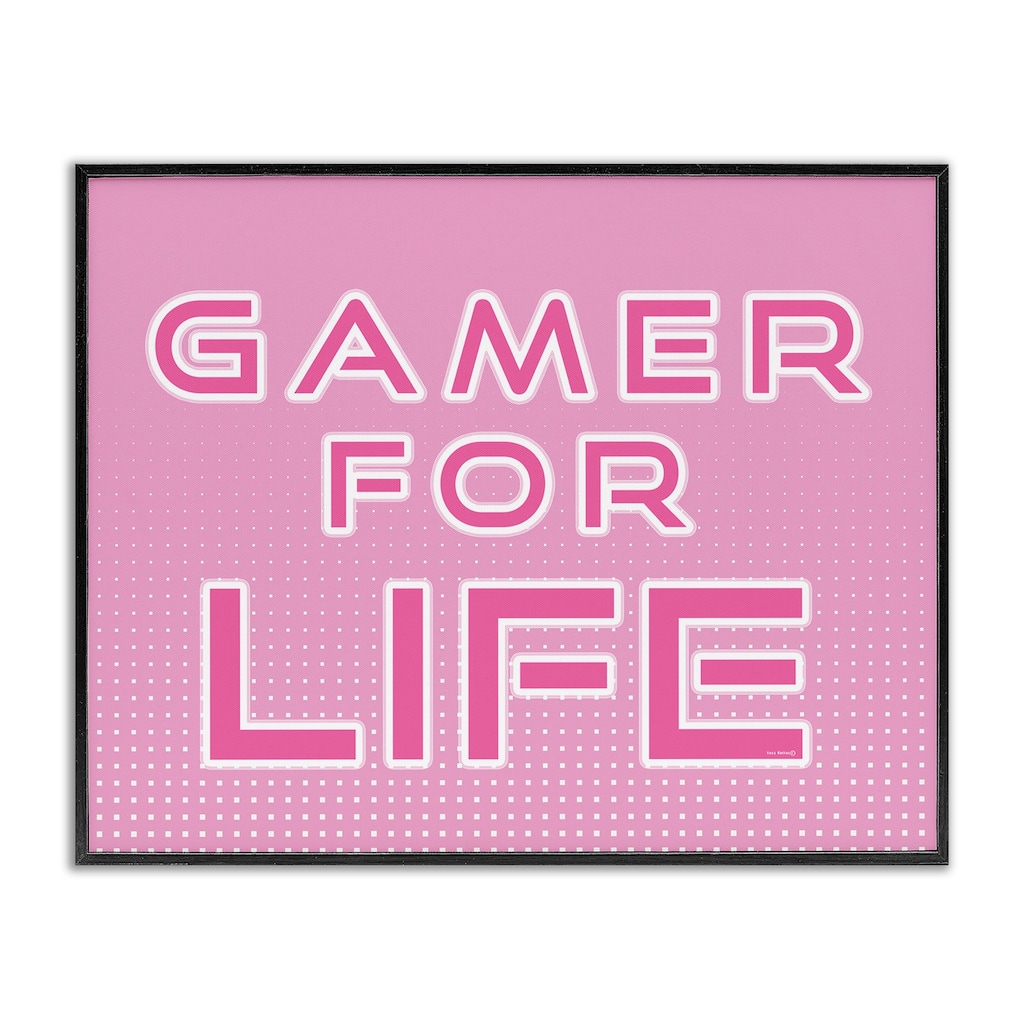 Stupell Pink Gamer For Life Framed Giclee Art Design By Yass Naffas Designs