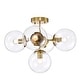preview thumbnail 3 of 8, Haaris Semi Flush Mount Ceiling Light Modern-Globe Style Satin Gold Polished Finish 5-Light - N/A
