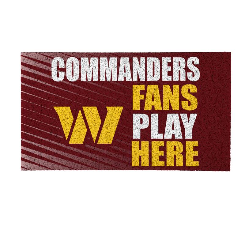 28 in. x 16 in. Washington Commanders "Fans Play Here" PVC Door Mat