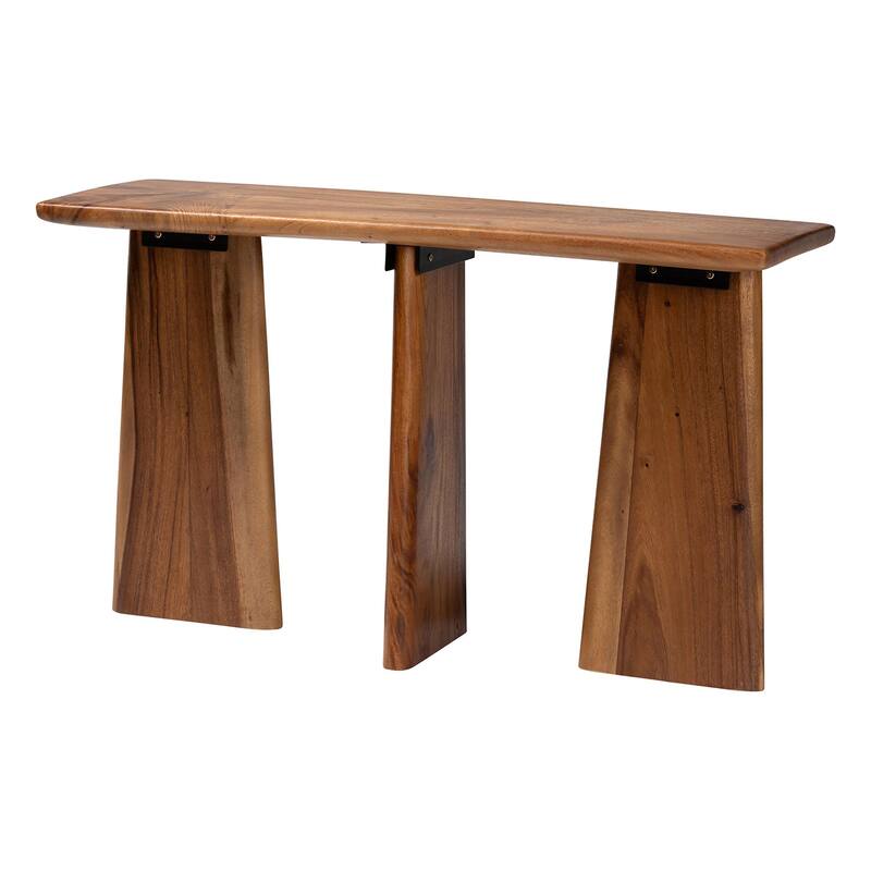 Caruso Suar Wood Console Table - Live Edge Statement Table for Entryway or Living Room - Natural